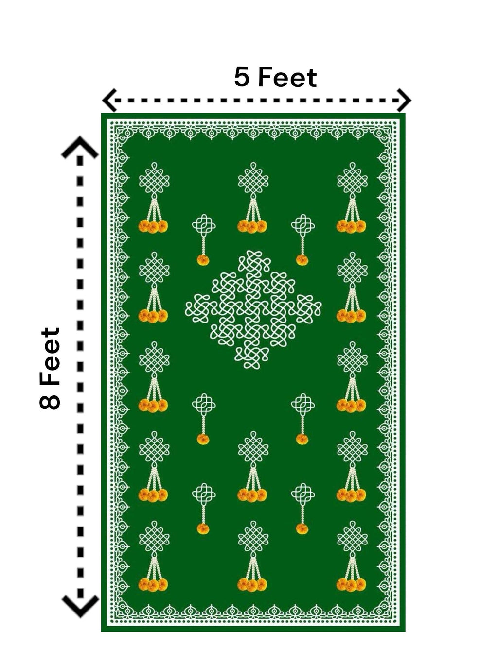 8x5 Feet Fabric Reusable Muggu or Kolam Backdrop Banner for Wedding, Seemantham Ceremony, Housewarming, any Auspicious occasions or pooja (AS1309) Festive Decor La Vie Bien 8x5 Feet Fabric Reusable Muggu or Kolam Backdrop Banner for Wedding, Seemantham Ceremony, Housewarming, any Auspicious occasions or pooja (AS1309)