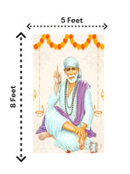 8x5 Feet Fabric Reusable Sai Baba Or Sainath Backdrop Banner for Pooja Festive Decor La Vie Bien 8x5 Feet Fabric Reusable Sai Baba Or Sainath Backdrop Banner for Pooja