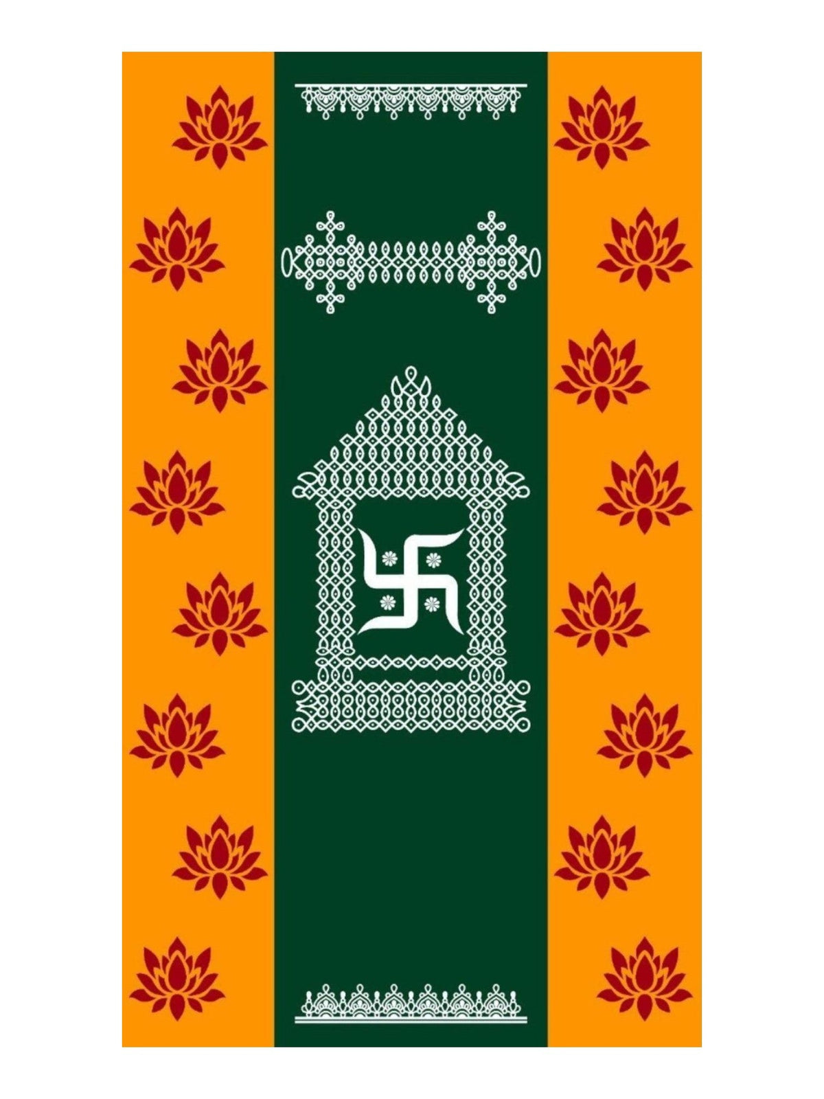 8x5 Feet Fabric Reusable Swastik Symbol Backdrop Banner Decorations for Wedding, Housewarming , any Auspicious Occaions or pooja (AS1286) Festive Decor La Vie Bien 8x5 Feet Fabric Reusable Swastik Symbol Backdrop Banner Decorations for Wedding, Housewarming , any Auspicious Occaions or pooja (AS1286)