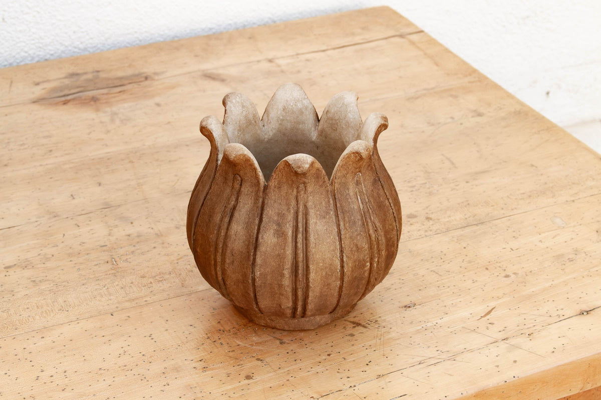 9" Blossoming Lotus Marble Vase Planter La Vie Bien 9" Blossoming Lotus Marble Vase