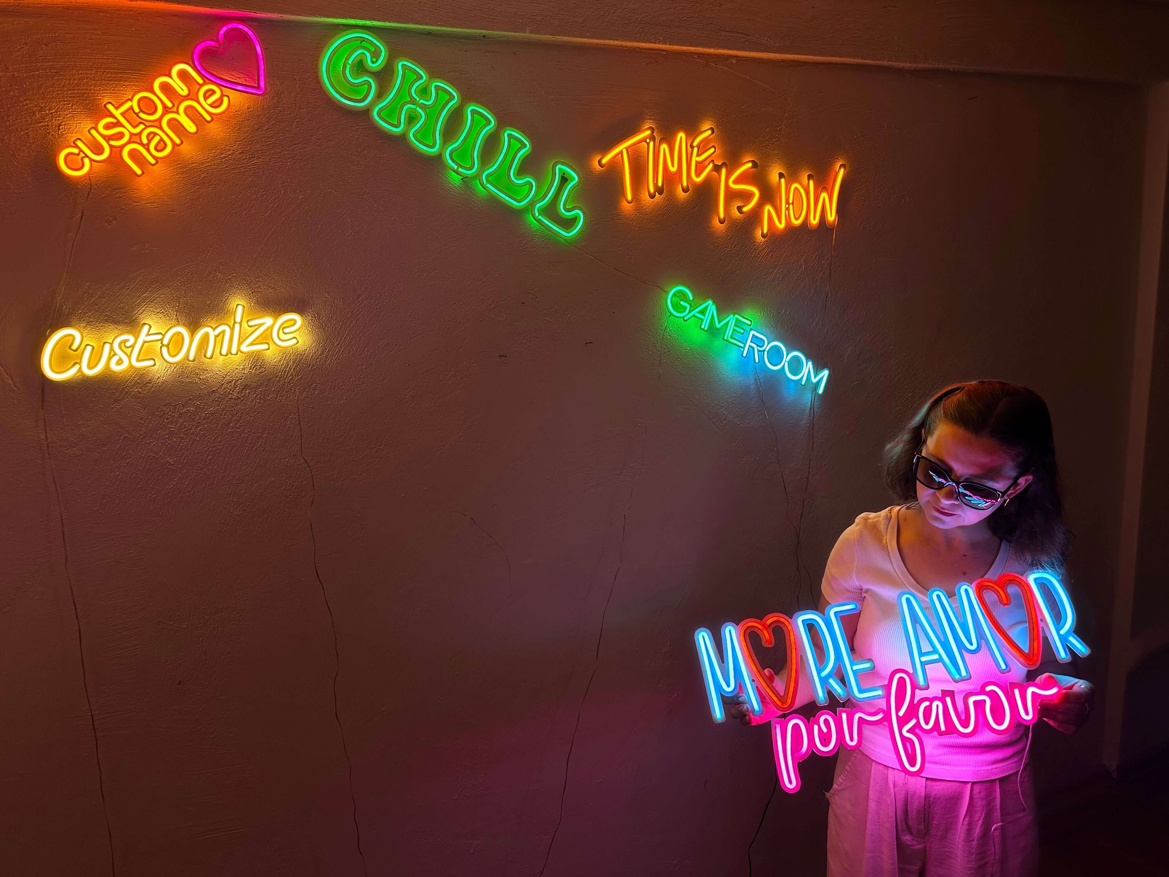 More Amor Por Favor Neon Metal Sign