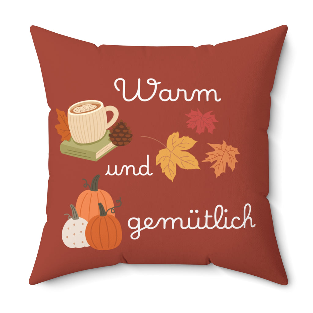 German Warm und gemütlich Autumn Cozy Pillow, Fall Decor Throw Pillow