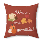 German Warm und gemütlich Autumn Cozy Pillow, Fall Decor Throw Pillow