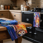 Handmade Scottish Highland Cow Lover Tea Towel - Set of Two
