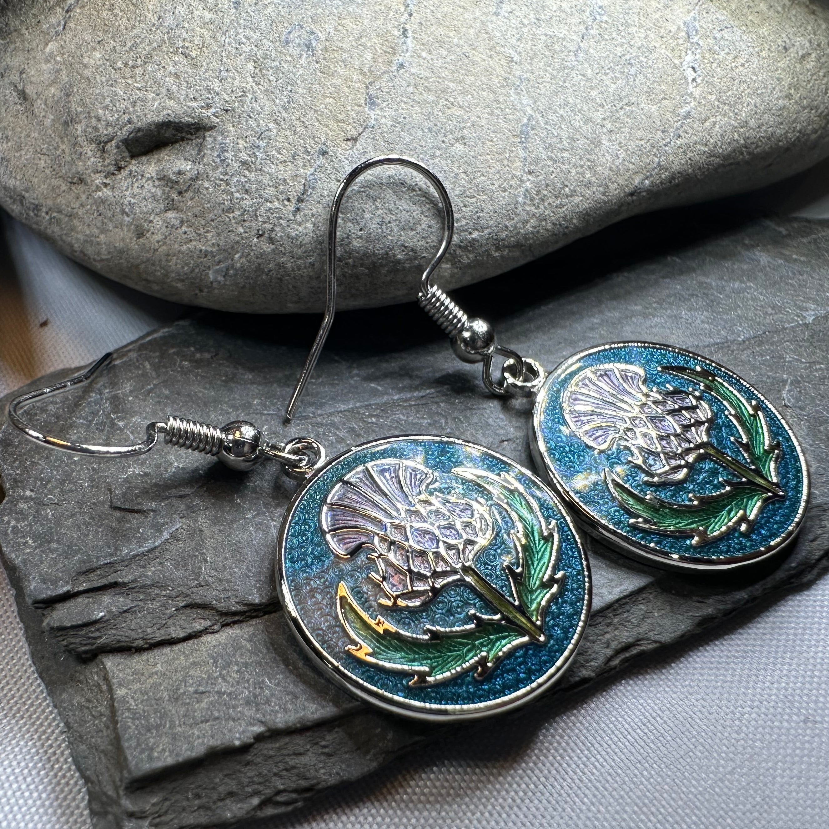 Highland Glen Scottish Thistle Earrings - Scotland Jewelry
