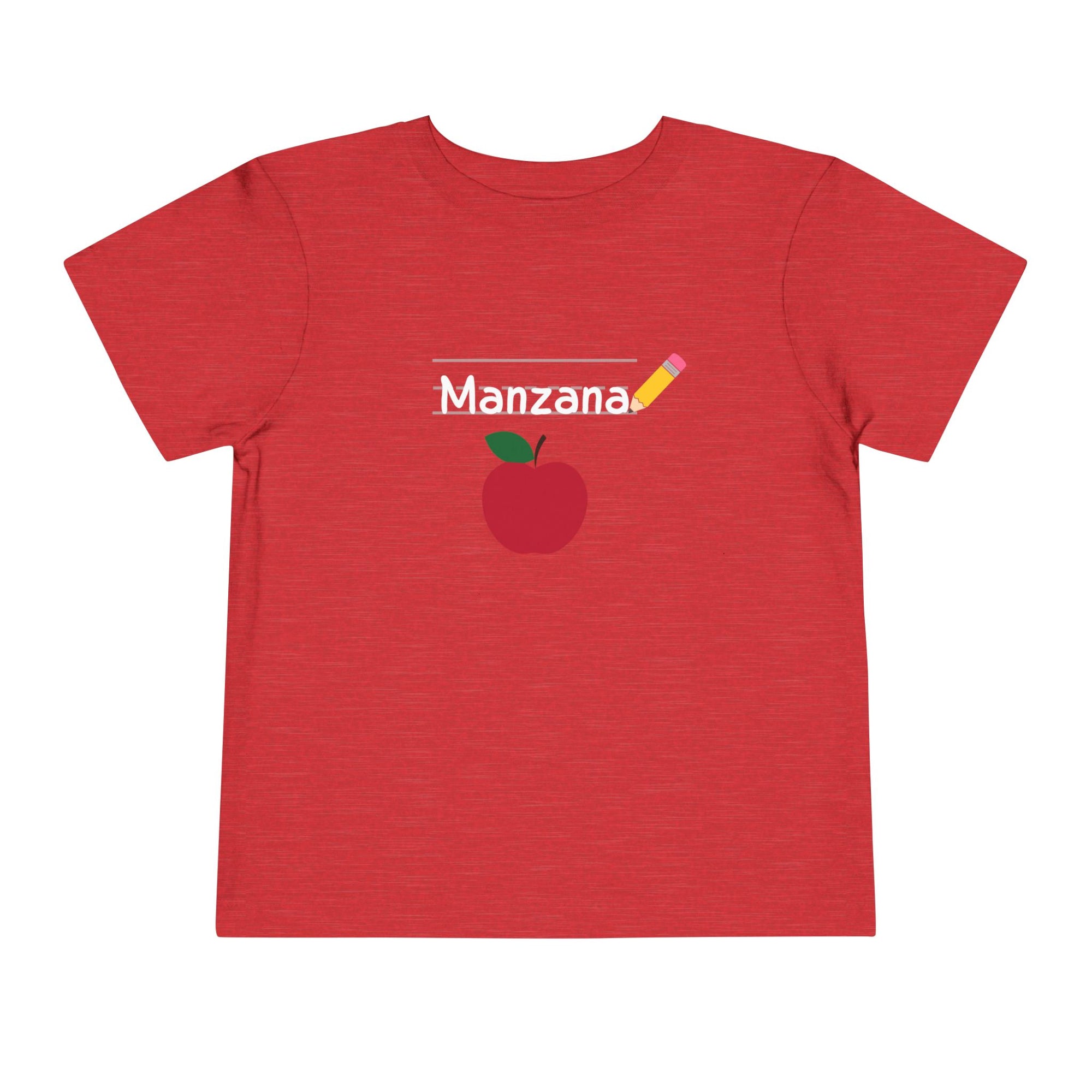 Manzana Apple and Pencil Toddler Tee Shirt - La Vie Bien - Apple Design - Apple shirt for toddler - Back to School