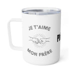 Personalized Je t'aime mon frere Insulated Coffee Mug, 10oz by Printify