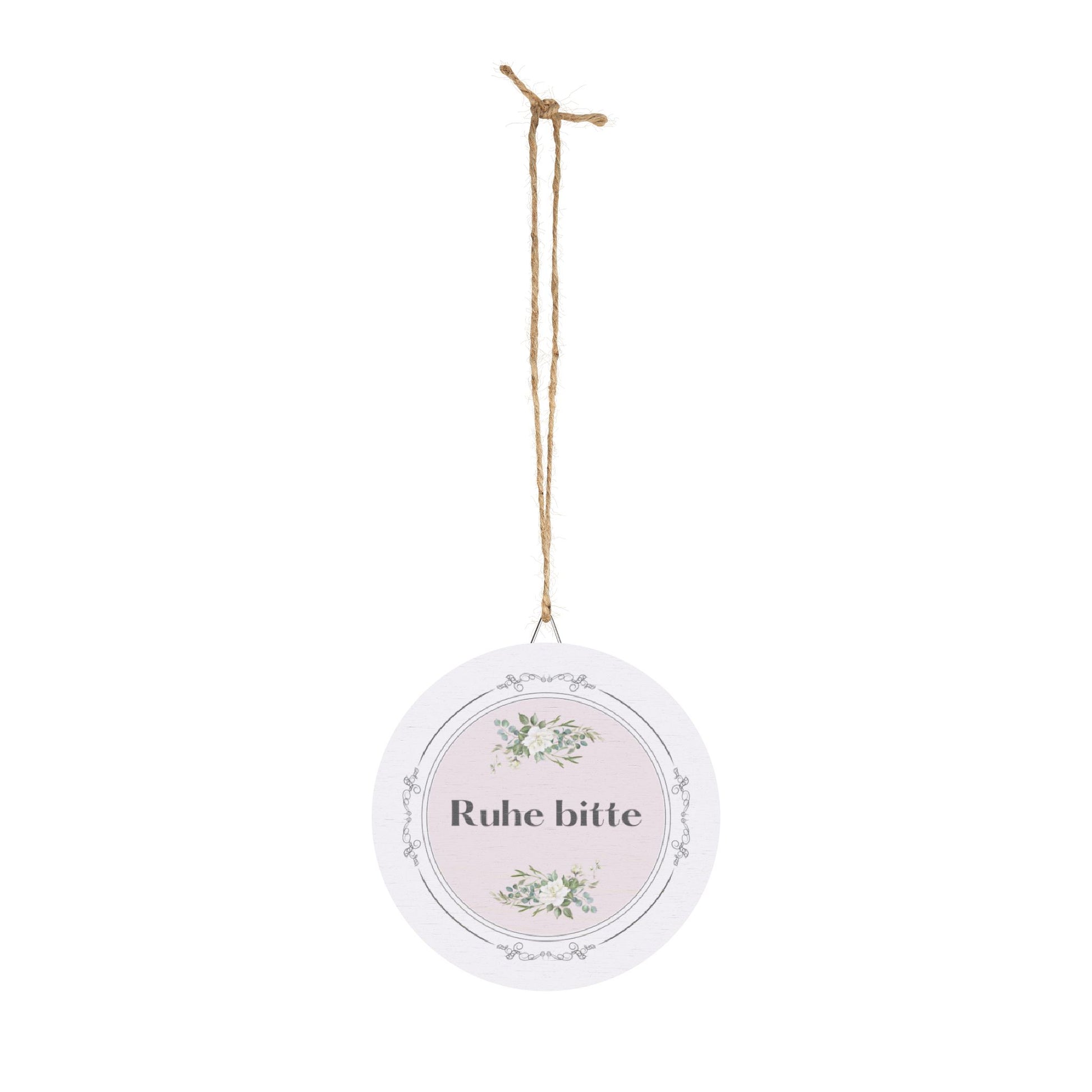 Ruhe bitte German hanging wooden wall sign