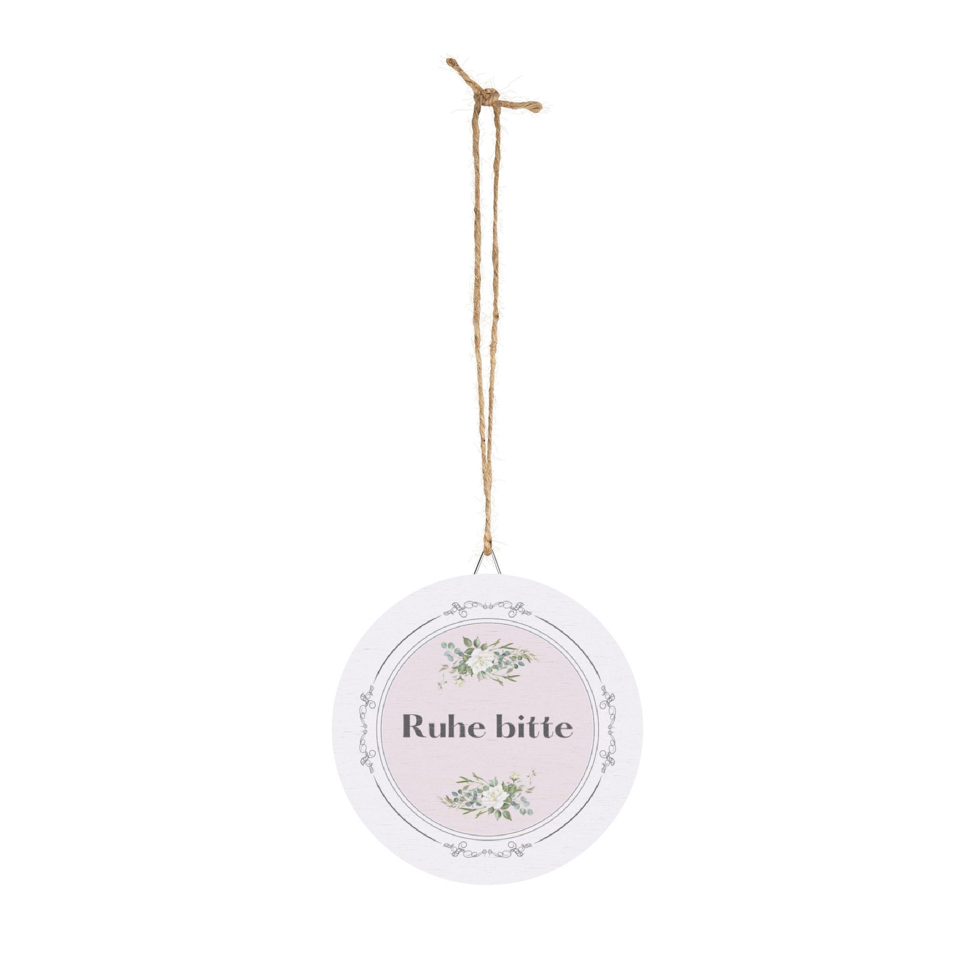 Ruhe bitte German hanging wooden wall sign