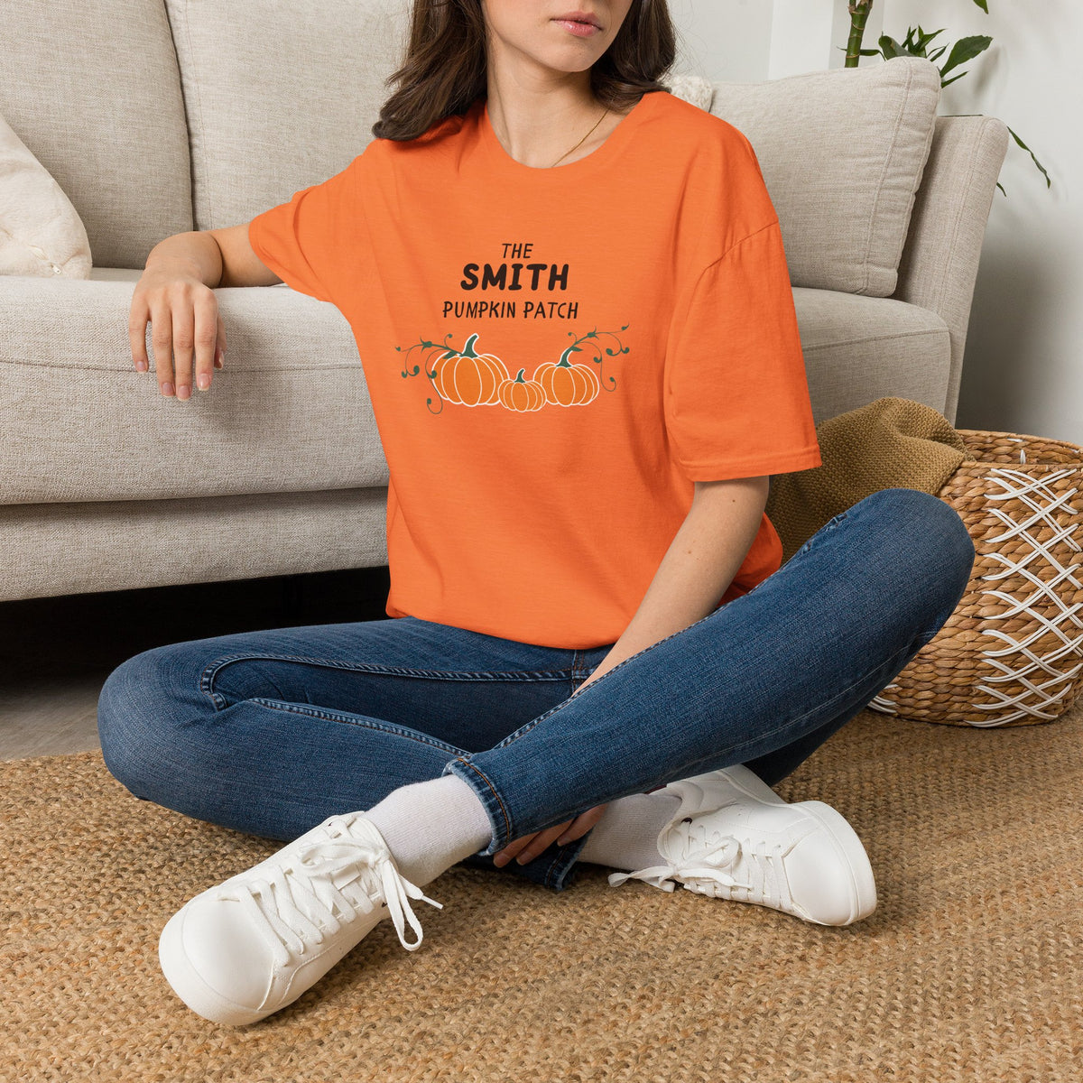 The Personalized Pumpkin Patch T-Shirt, Your family name Pumpkin Patch Fall Tee for autumn family photos, Pregnancy announcements
