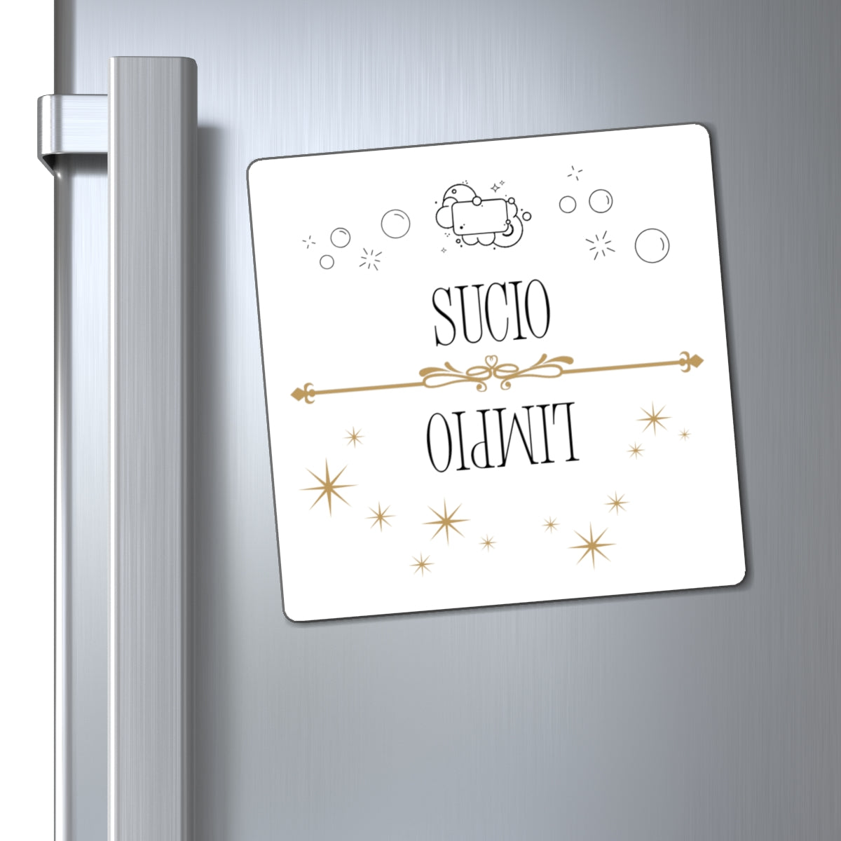 Spanish dishwasher Kitchen Magnet "Sucio / Limpio" Reversible Dishwasher Signal Magnet