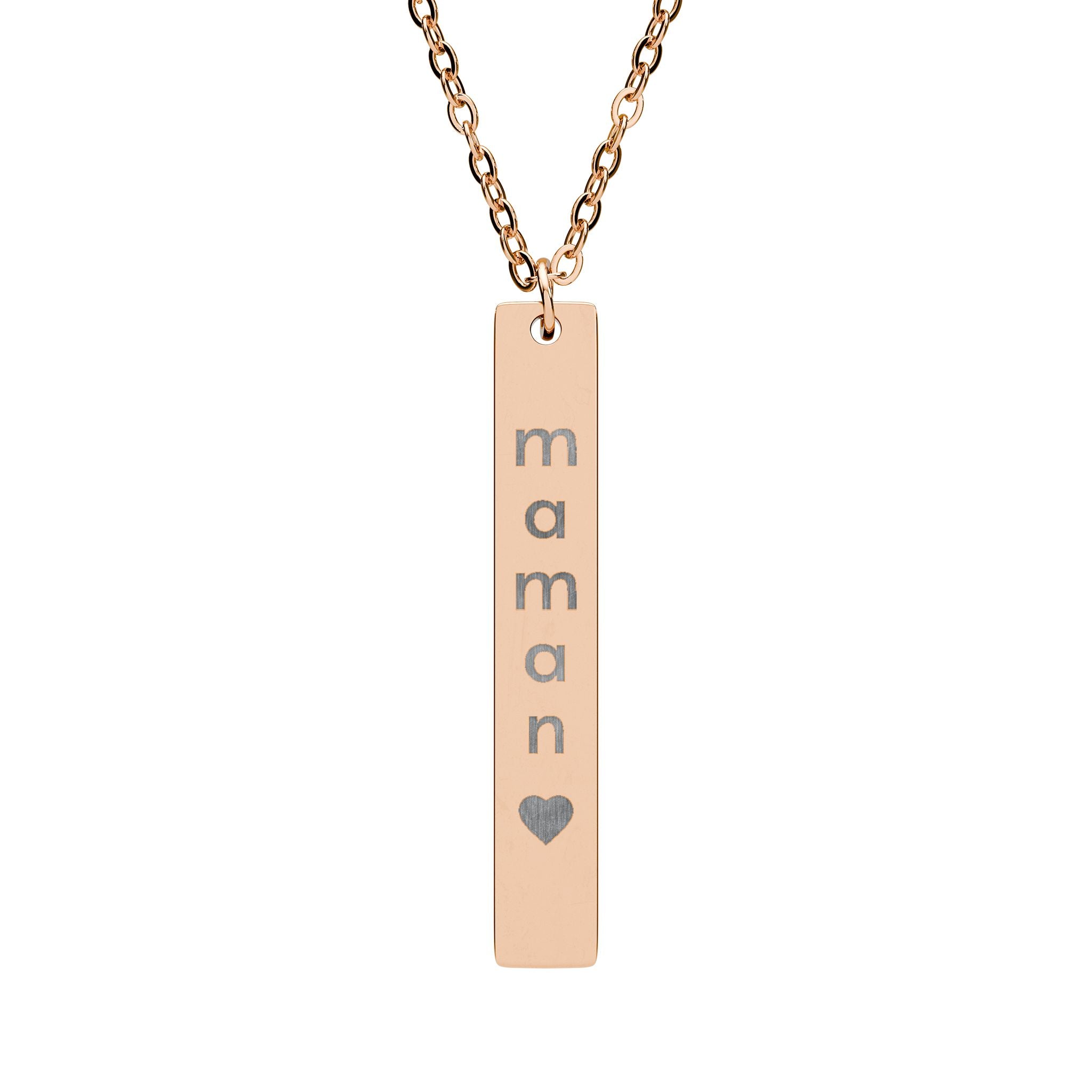 Personalized maman Vertical Bar Necklace, Engraved Jewelry Gift for Moms, Custom Name Necklace, Meaningful Mothers Day Gift, Dainty