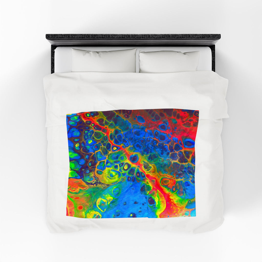 Bespattered Facade Rainbow Velveteen Plush Blanket | 3 Sizes