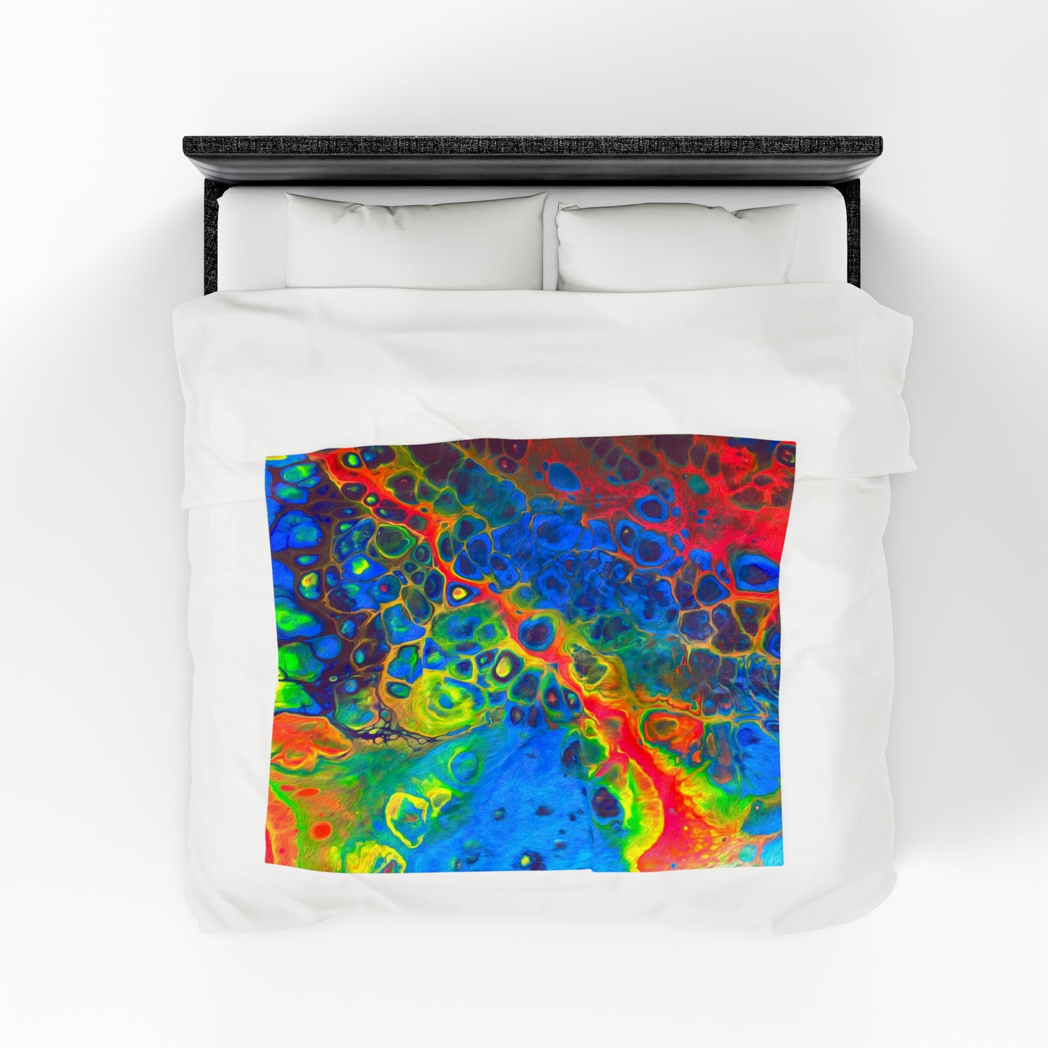 Bespattered Facade Rainbow Velveteen Plush Blanket | 3 Sizes