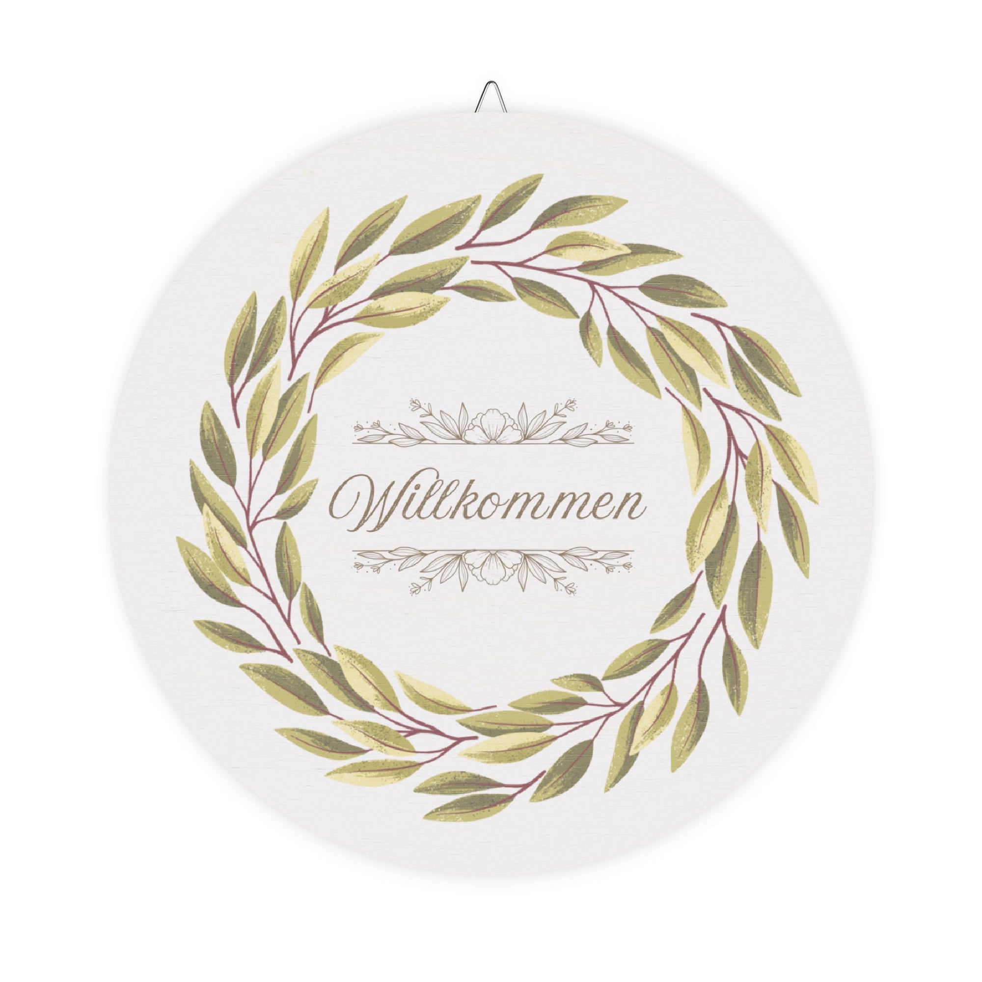 Willkommen Front Door Hanging Sign