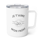 Je t'aime mon frere Insulated Coffee Mug by Printify