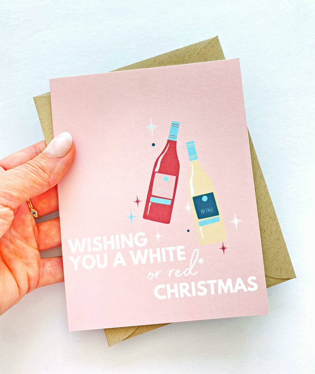 Have a White or Red Christmas Wine Holiday Card