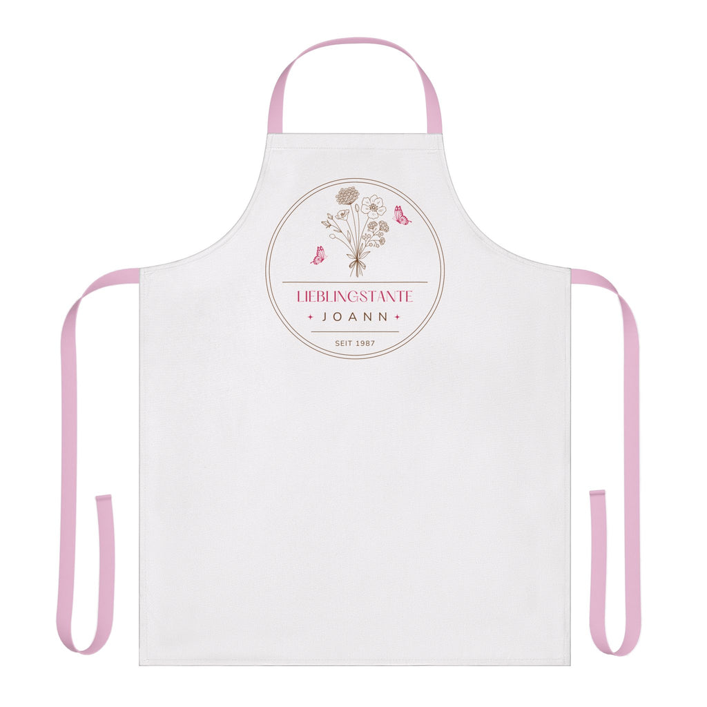 Lieblingstante customizable floral apron for favorite German aunt