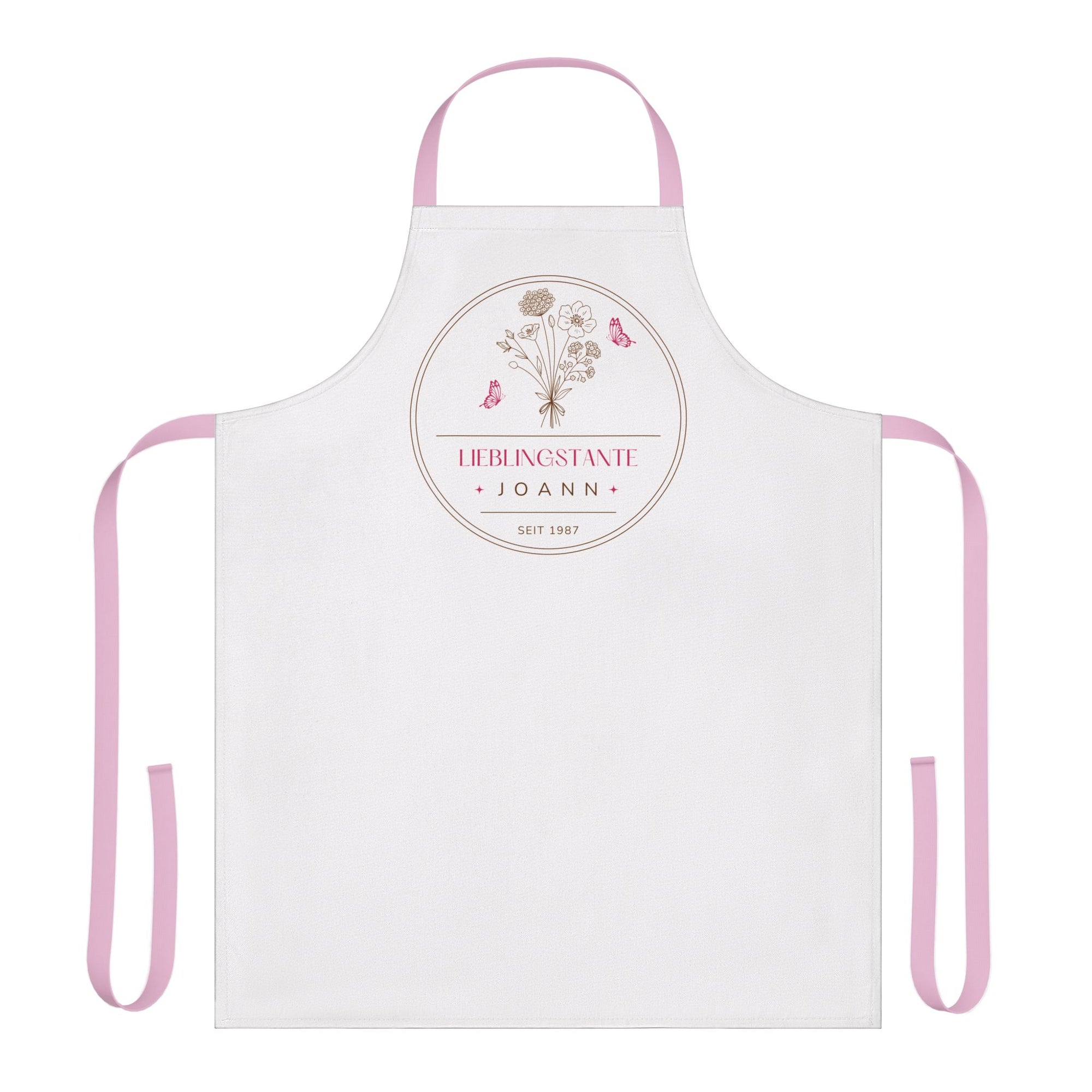 Lieblingstante customizable floral apron for favorite German aunt