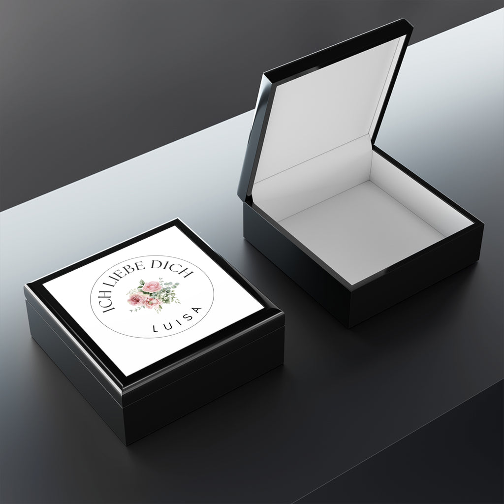 Personalized ich liebe dich German Jewelry Box with Name