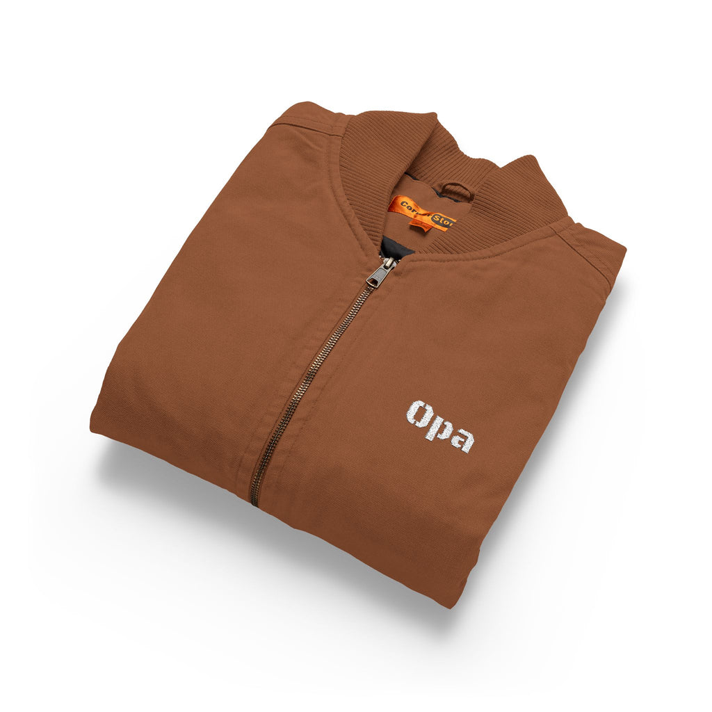 Embroidered "Opa" (Grandpa) Duck Cloth Work Vest – Durable Carpenter Style for German grandfather gifts