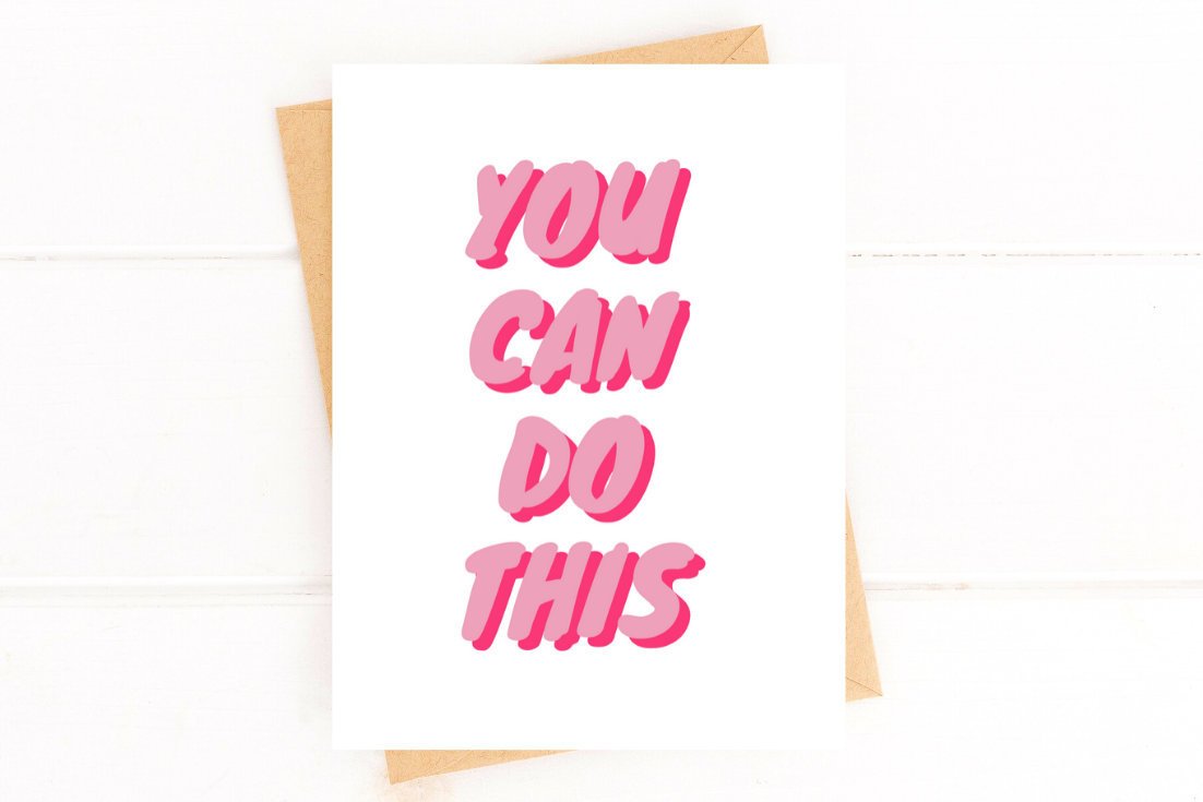 Encouragement Get Well Card – You Can Do This, Pink Support Greeting Card