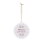 Silencio por favor hanging wooden wall sign by Printify
