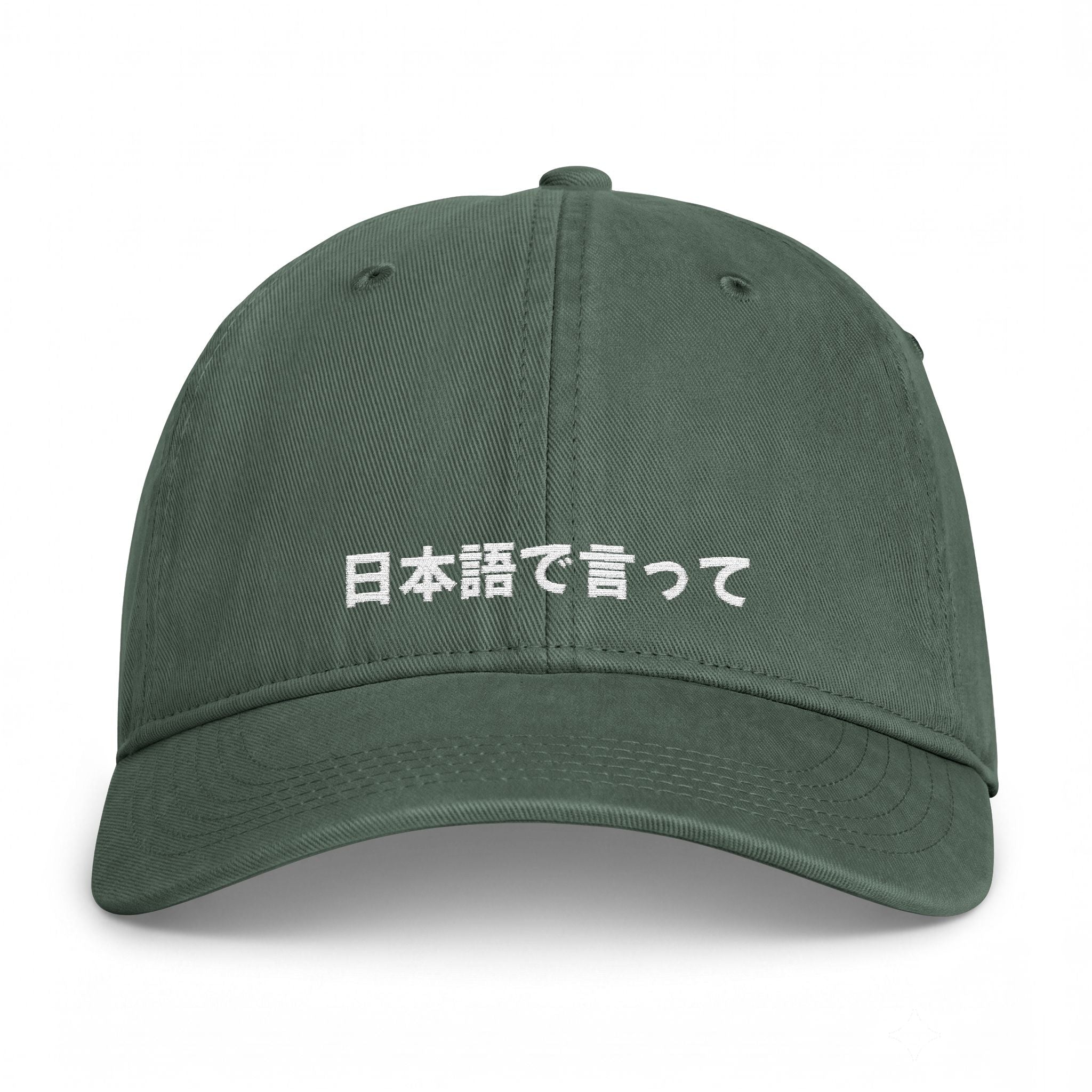 Say it in Japanese embroidered Coastal Washed Cap, Japanese Text Dad Hat