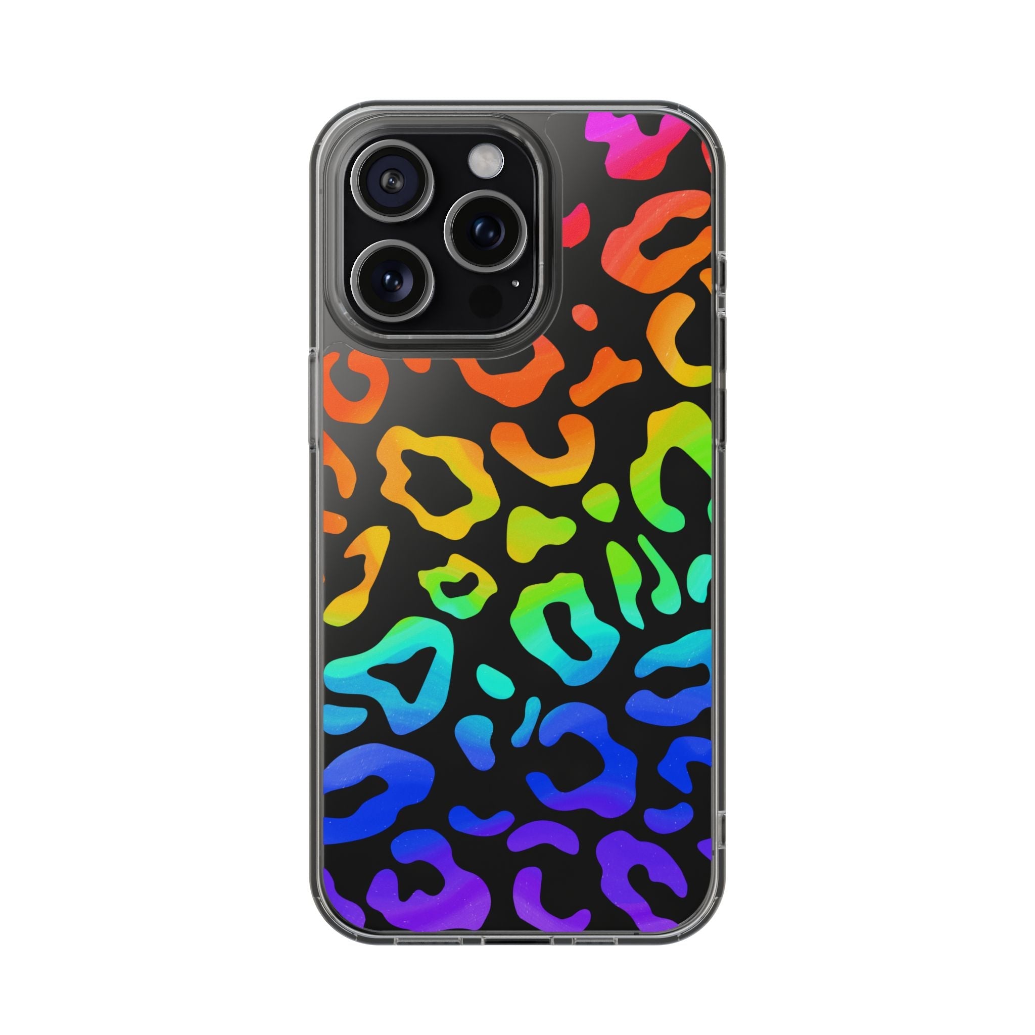 Bespattered Facade Watercolor Rainbow Leopard Clear Case