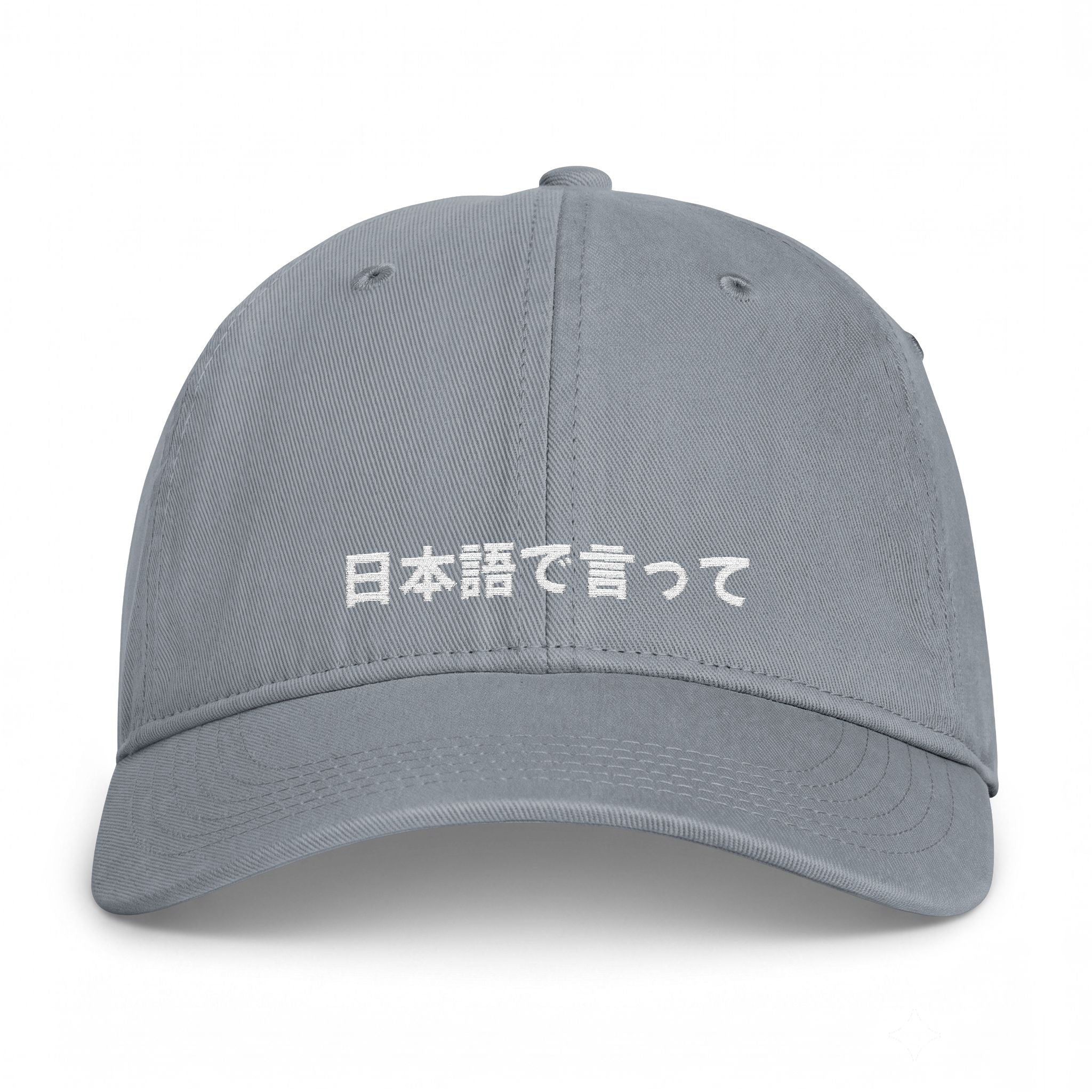 Say it in Japanese embroidered Coastal Washed Cap, Japanese Text Dad Hat