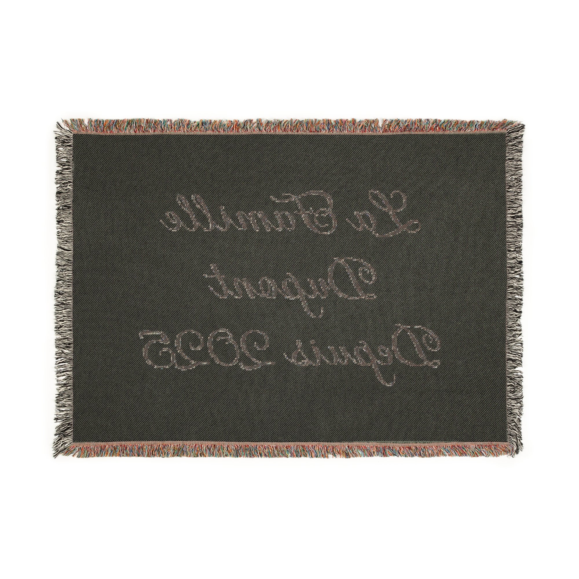 Couverture tissée personnalisée avec nom de famille et année
