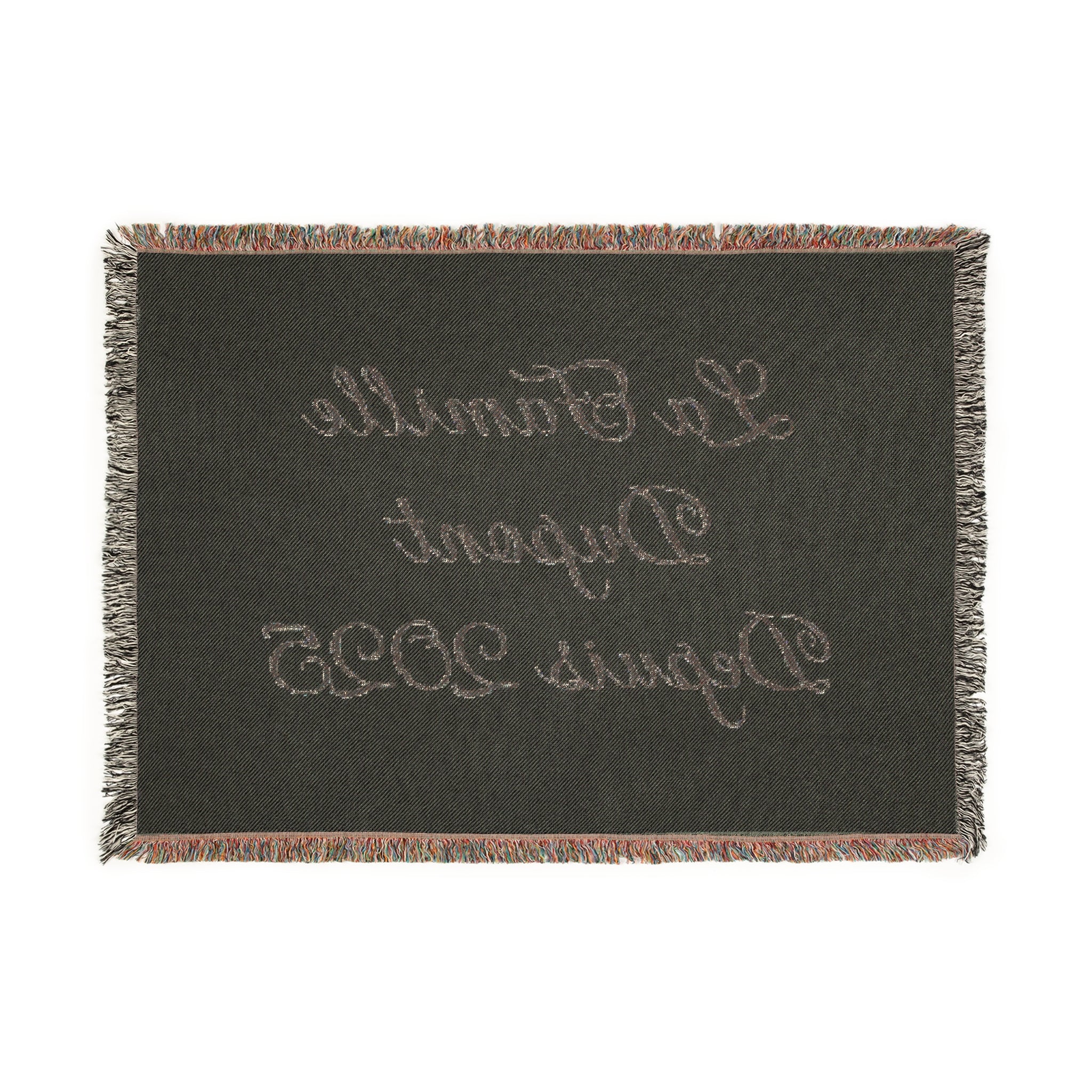 Couverture tissée personnalisée avec nom de famille et année