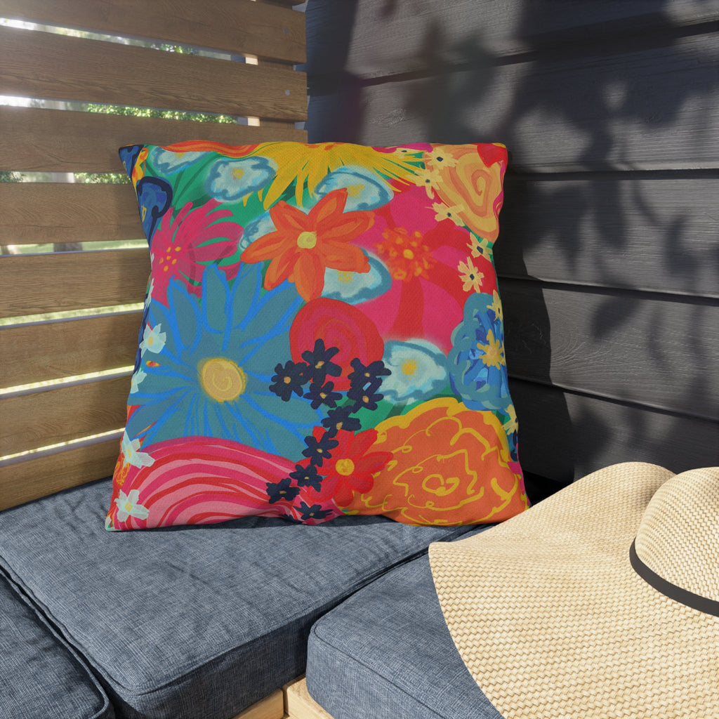 Bespattered Facade Bold Florals UV-Resistant Outdoor Pillows | 4 Sizes
