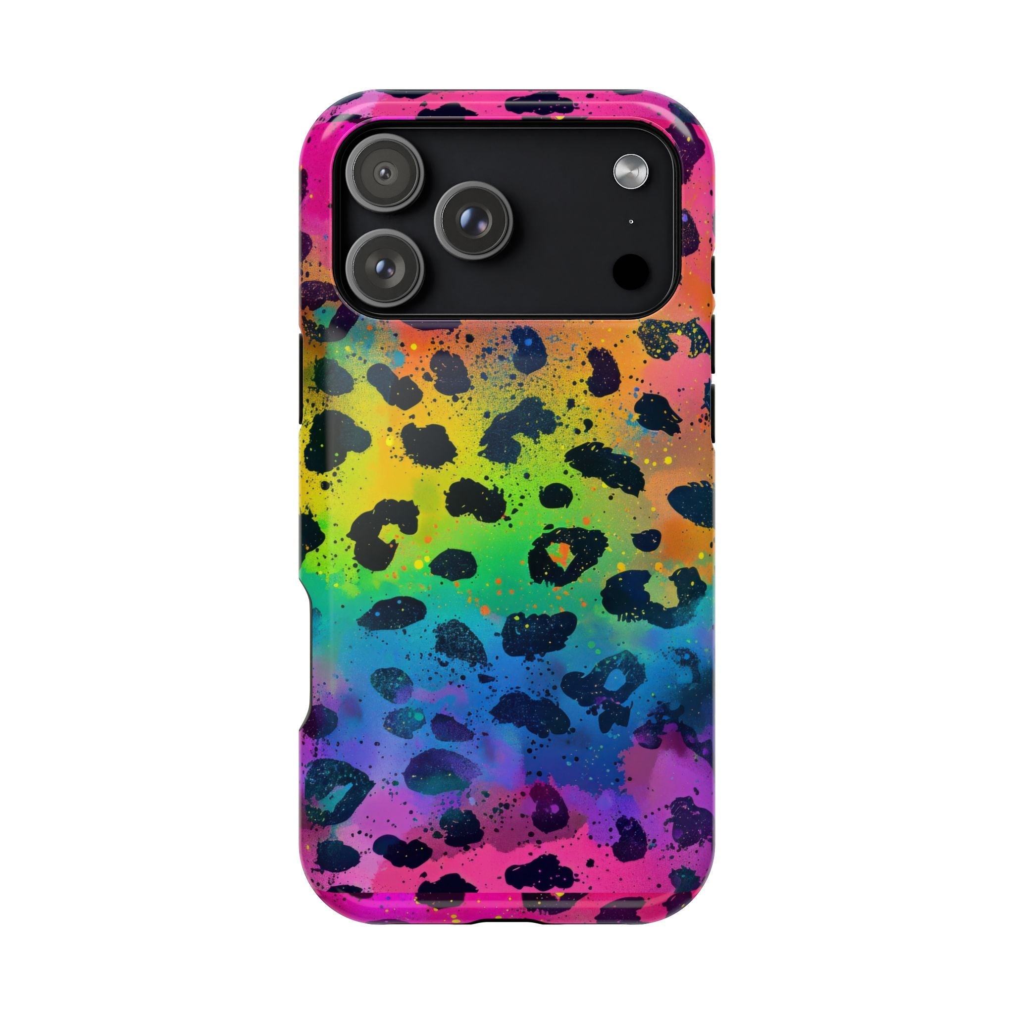 Bespattered Facade Neon Leopard Impact-Resistant Case