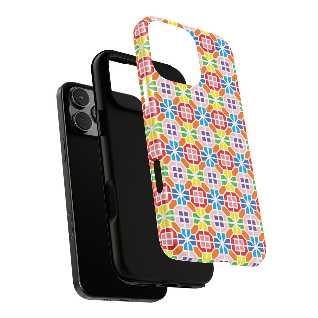 Bespattered Facade Geometric Rainbow Mosaic Tough Case