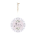 Silencio por favor hanging wooden wall sign by Printify