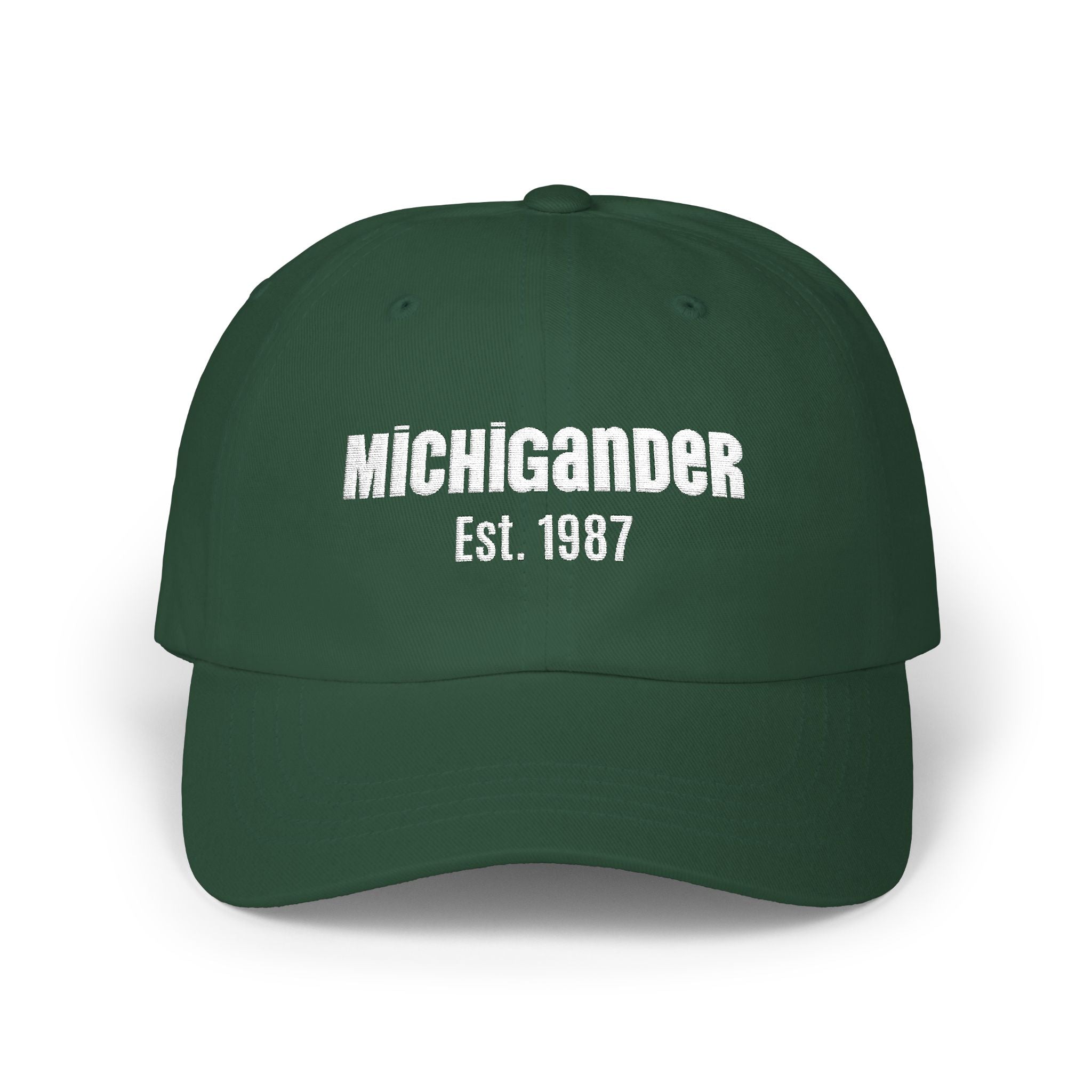 Customizable Michigander Est. 1987 Dad Cap, embroidered