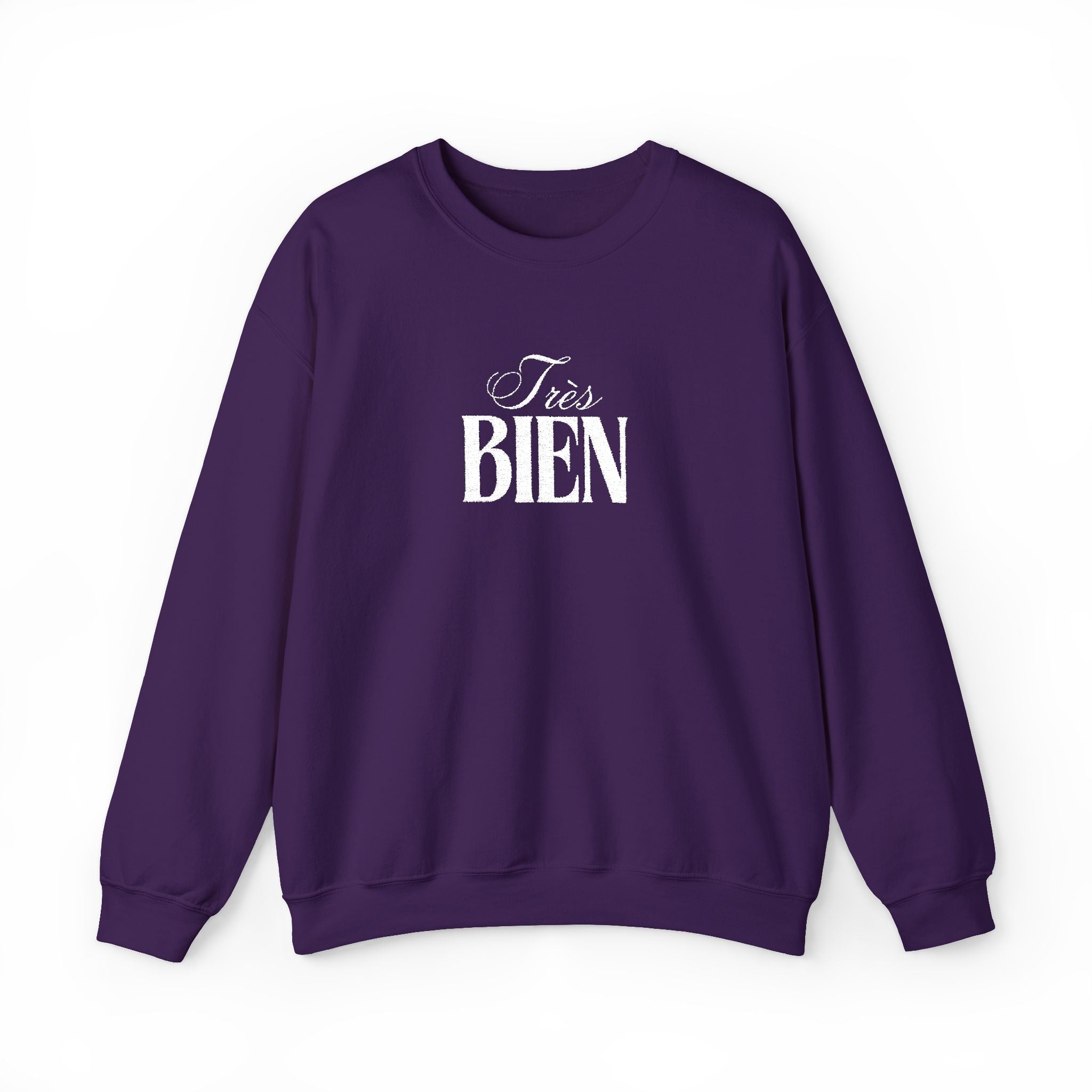 Embroidered Très Bien Sweatshirt -French Phrase Graphic Crewneck
