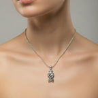 Celtic Mermaid Sisters Necklace in Sterling Silver