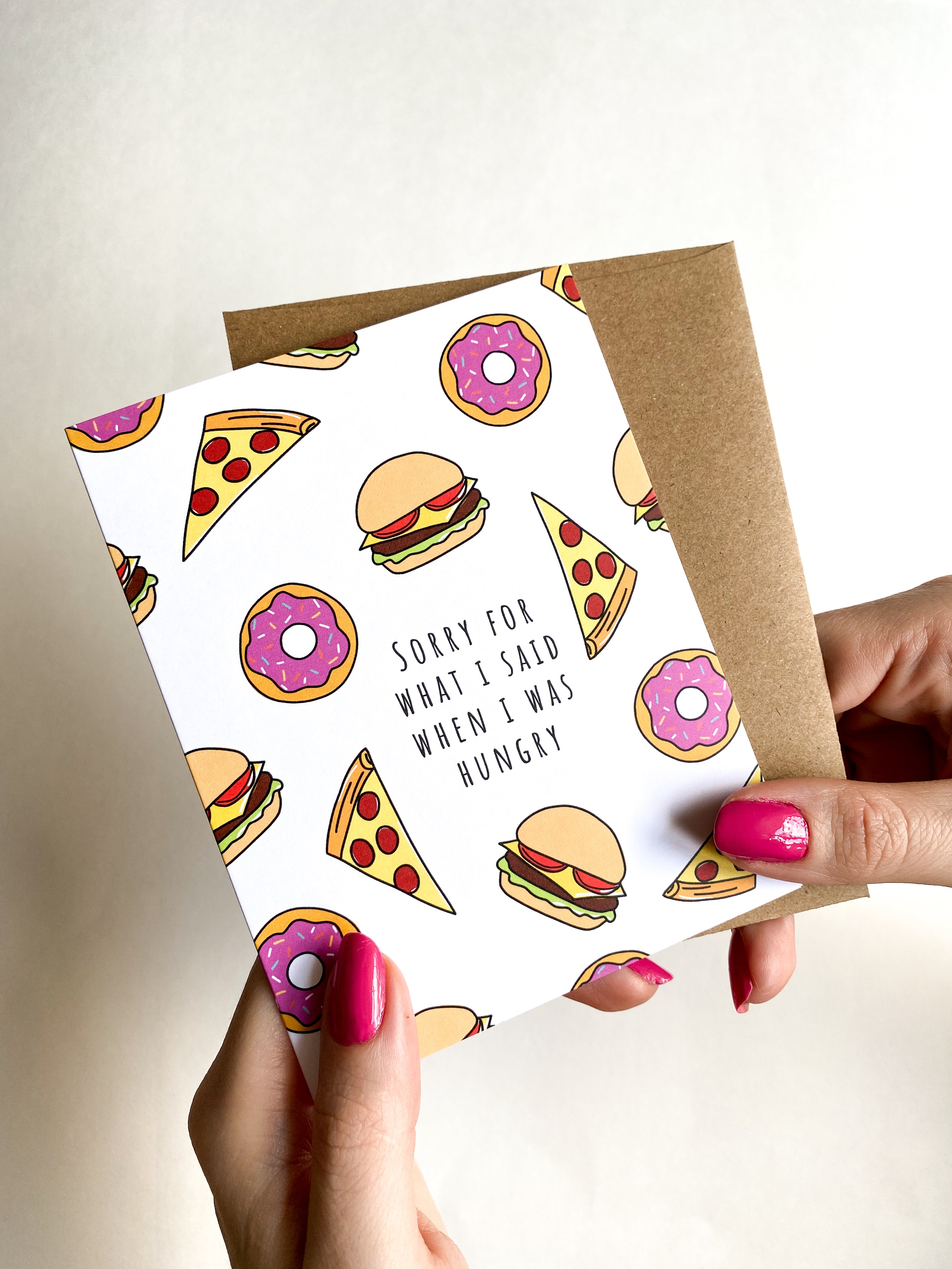 Funny Apology Card – Sorry for What I Said When I Was Hungry