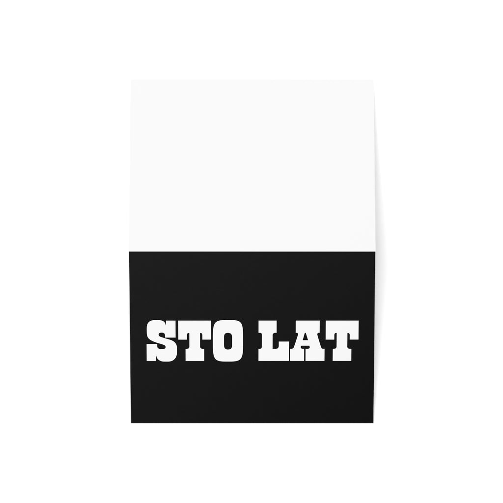 Sto Lat Polish Typography Greeting Card, Birthday Card, Polish Celebration