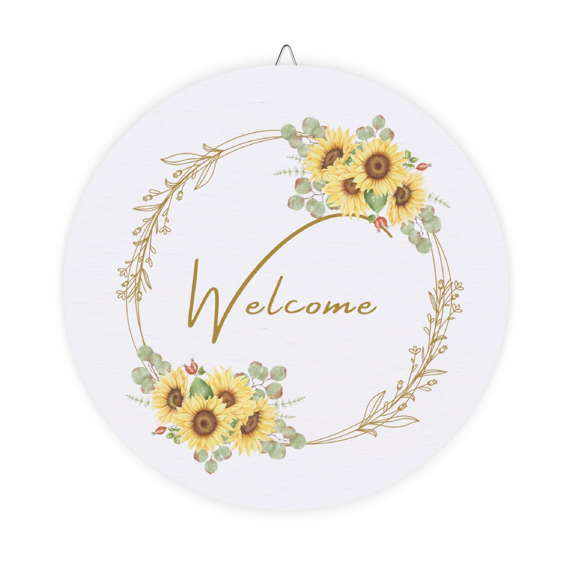 Wooden hanging Sunflower Welcome Sign