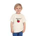 Manzana Apple and Pencil Toddler Tee Shirt by Printify