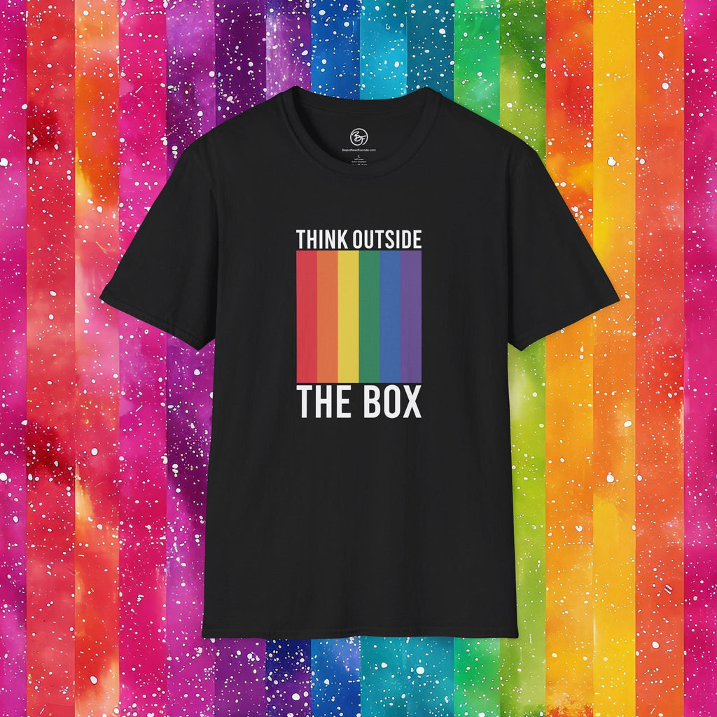 Bespattered Facade Rainbow Think Outside the Box Unisex Softstyle T-Shirt