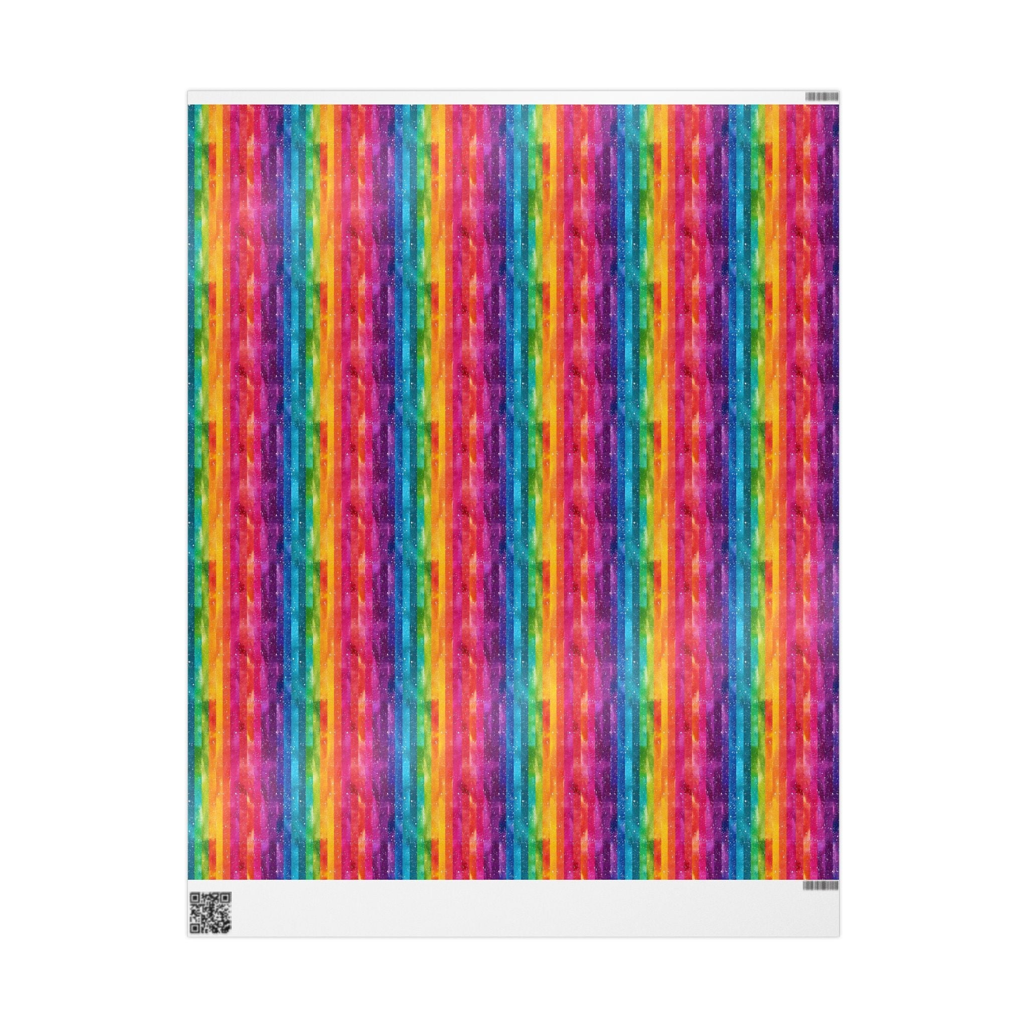 Bespattered Facade Rainbow Stripes Wrapping Paper | Three Sizes | Glossy or Matte
