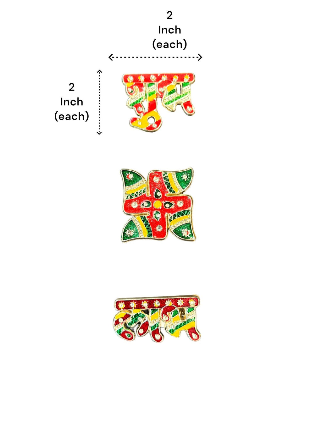 Shubh Labh, Swastik Sticker with Stone Work