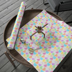 Sassy French Conversation candy Heart Wrapping Paper, Pastel Valentine Gift Wrap by Printify