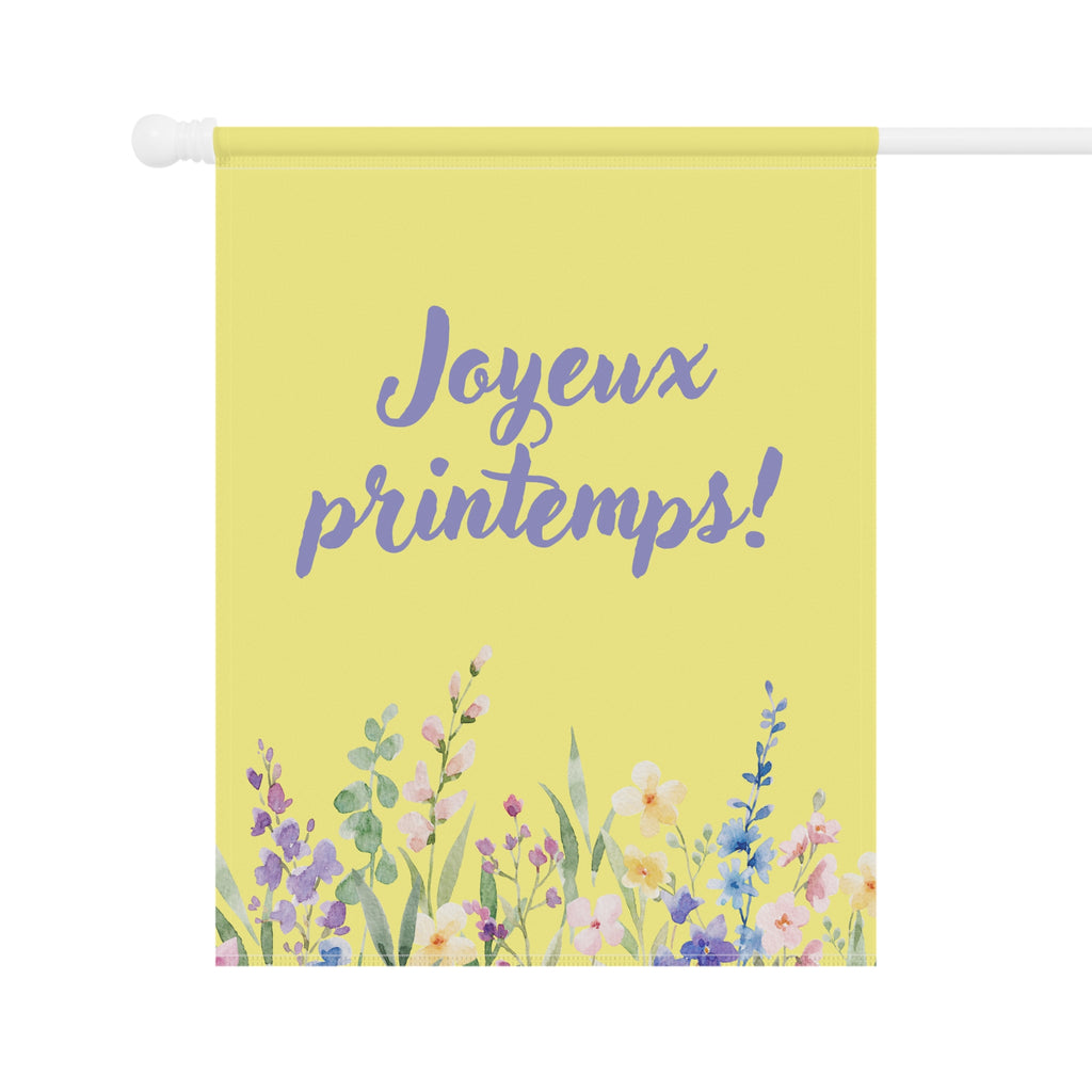 Joyeux Printemps Spring Floral Garden Banner Decor