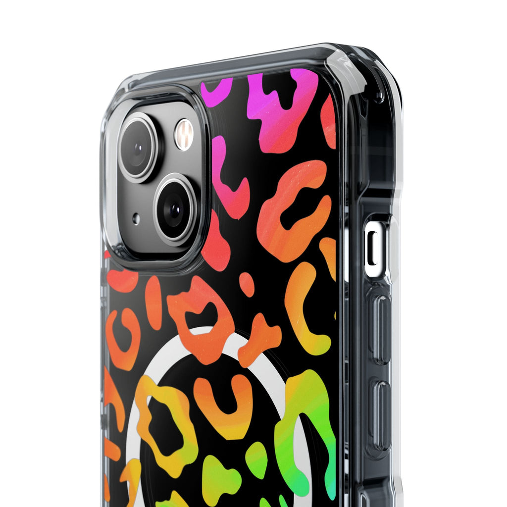 Bespattered Facade Watercolor Rainbow Leopard MagSafe Clear Impact Case
