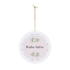 Ruhe bitte German hanging wooden wall sign by Printify